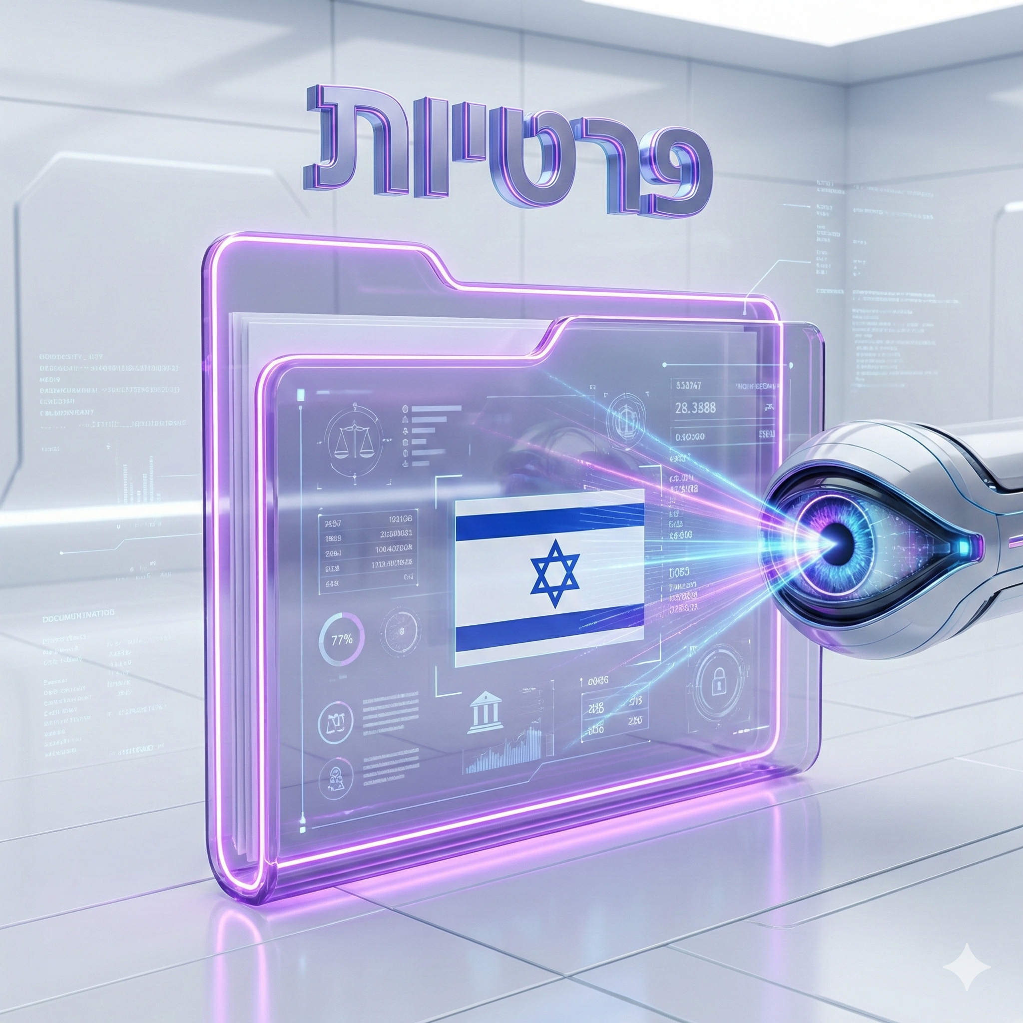 המחשה ויזואלית של חוק הגנת הפרטיות הישראלי וניטור מידע